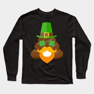 Leprechaun Poop Emoji Smiley Funny St. Patrick's Day Shirt Long Sleeve T-Shirt